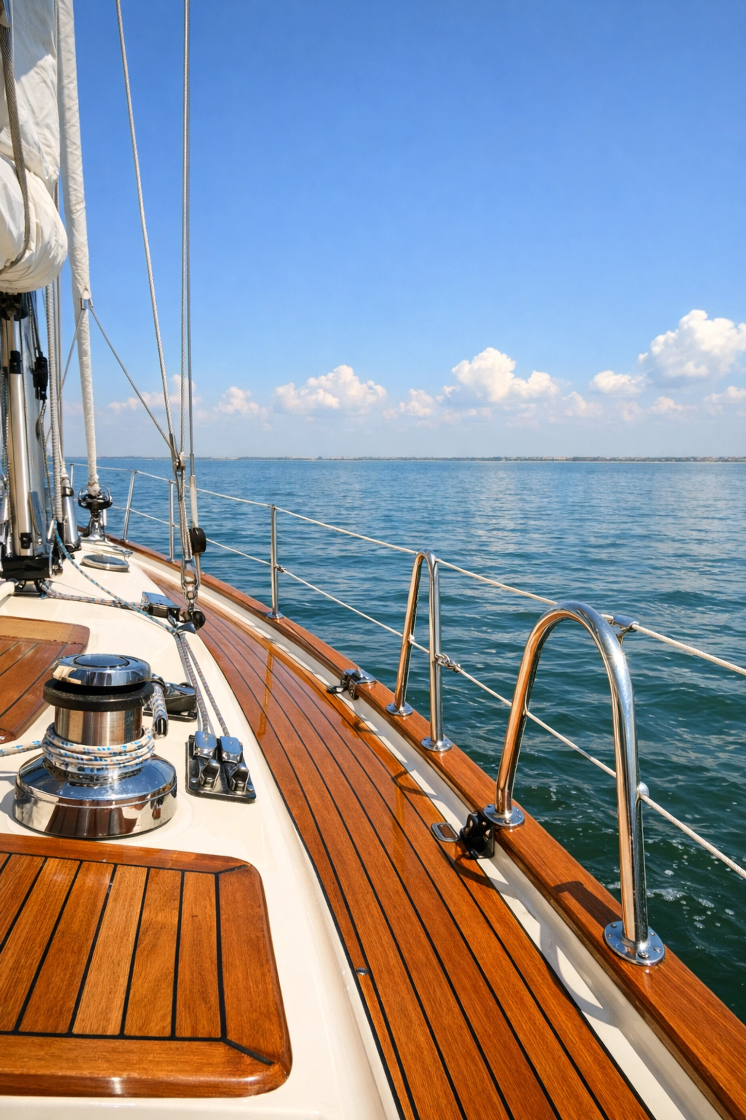 Perfect spring weather conditions for sea trials on Galveston Bay, Texas