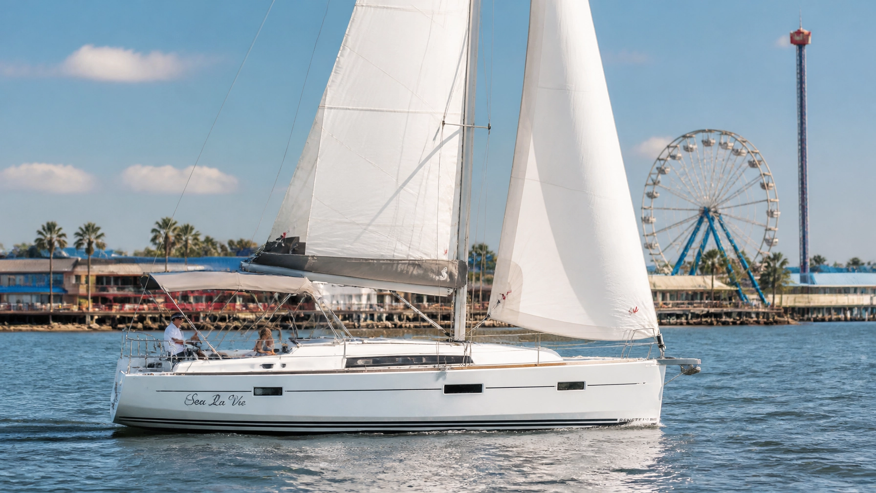 Sailboat Underway in Galveston Bay